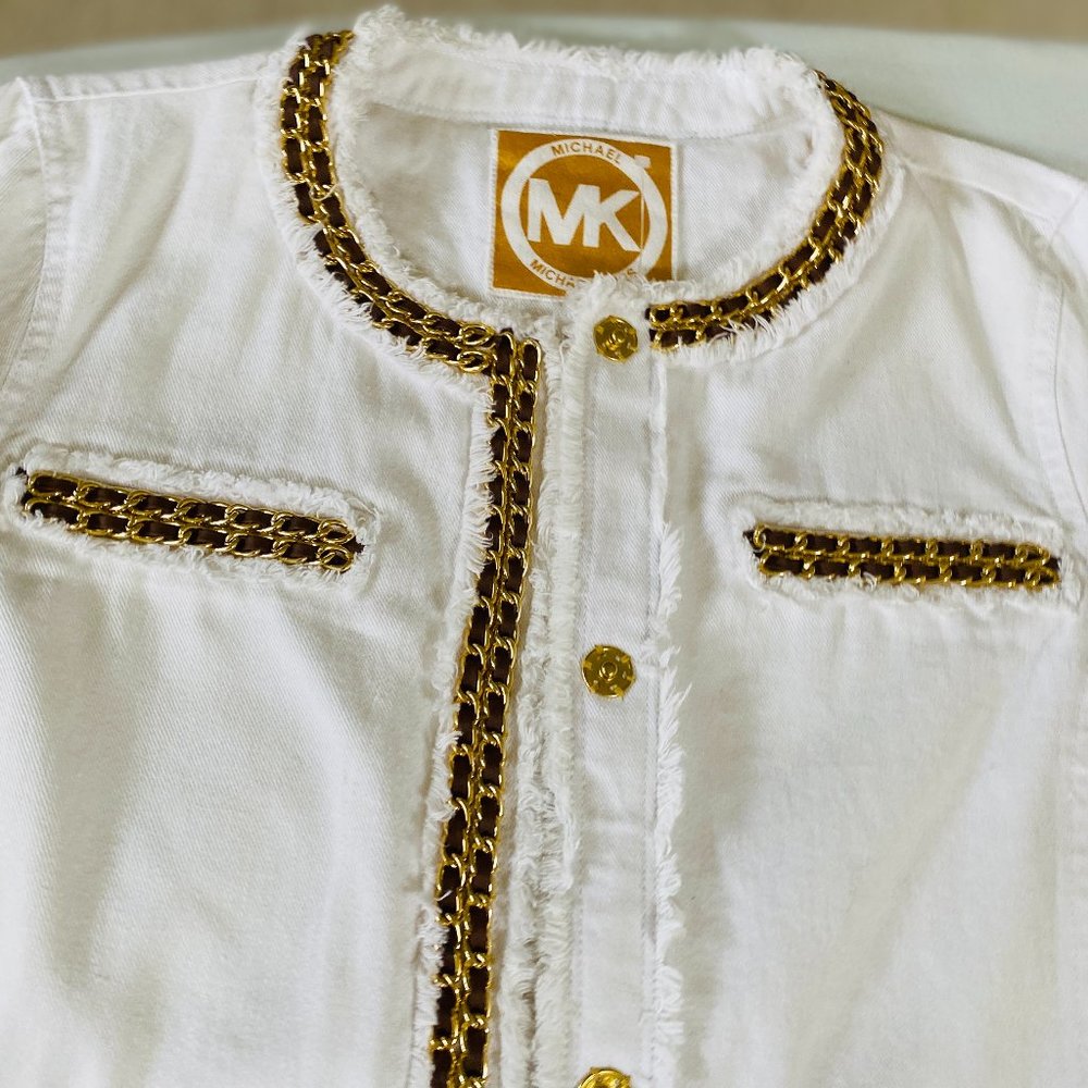MK MIchael Kors denim white jacket